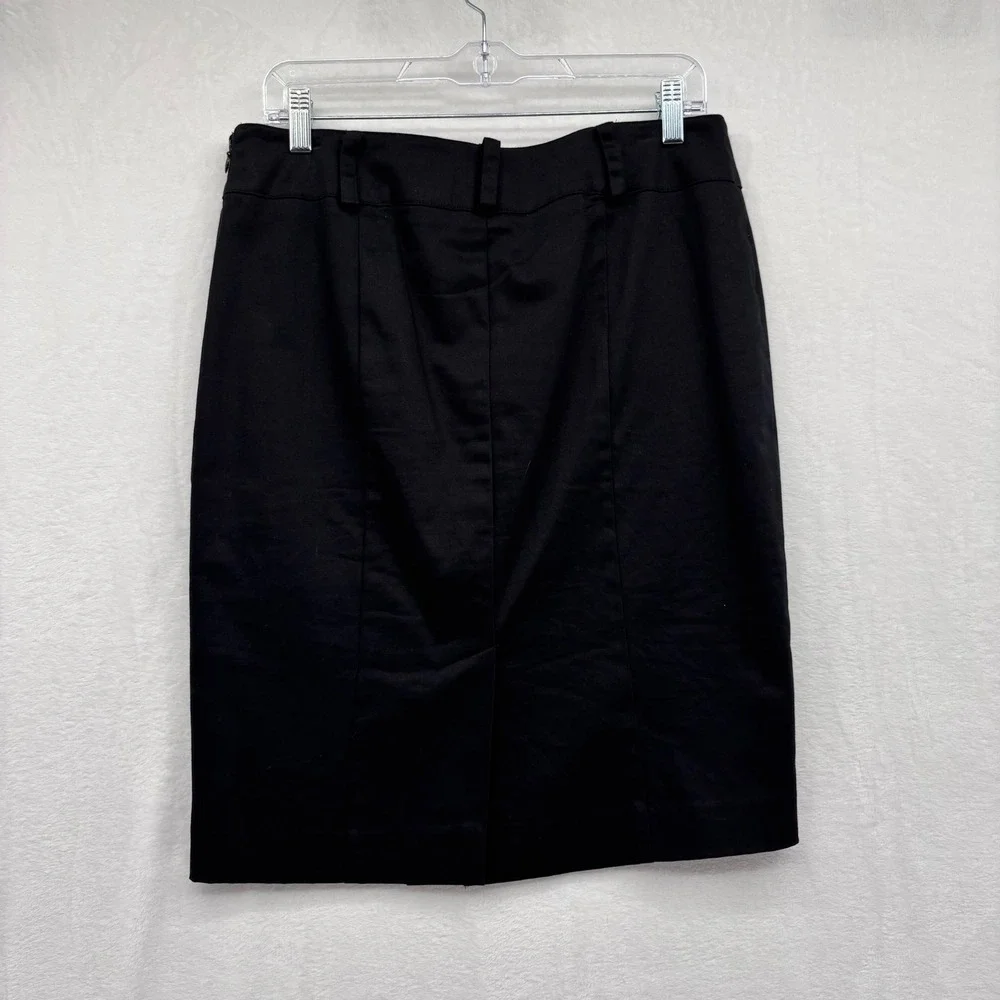 Dana Buchman Womens Pencil Skirt Black 10 Sailor Pockets Corpcore Business Basic - Picture 2 of 6